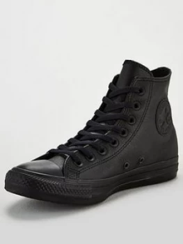 Image of Converse Chuck Taylor All Star Leather Hi - Black</b>, Size 12, Men