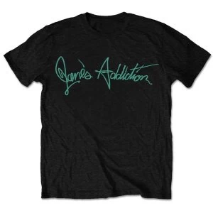 Image of Jane's Addiction - Script Unisex Medium T-Shirt - Black