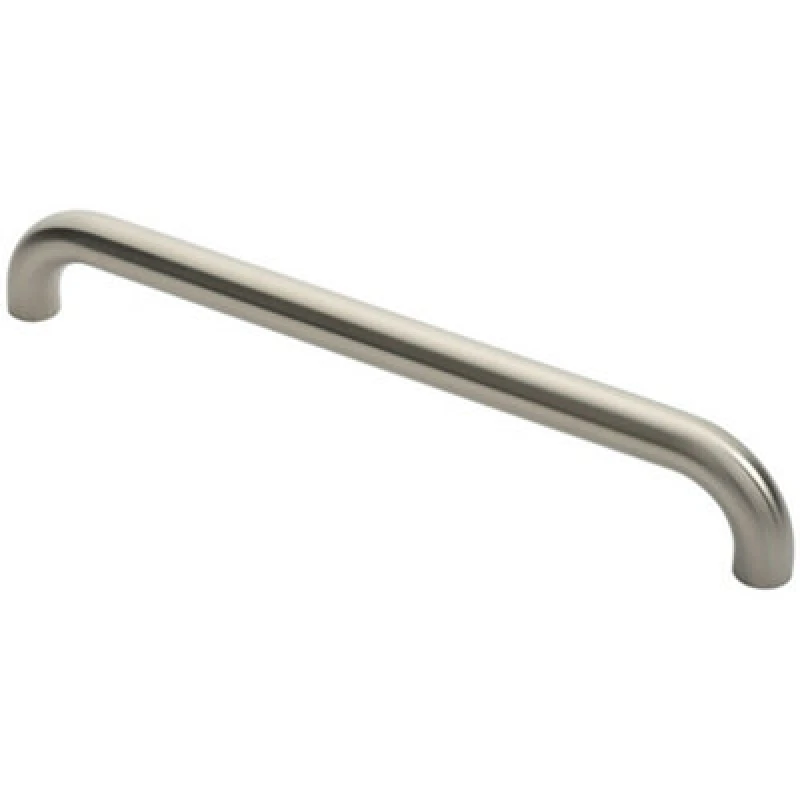 Image of Loops Round D Bar Pull Handle 480 x 30mm 450mm Fixing Centres Satin Steel Metallics unisex