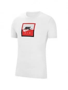 Image of Nike Sportswear Air T-Shirt - White/Black, Size L, Men