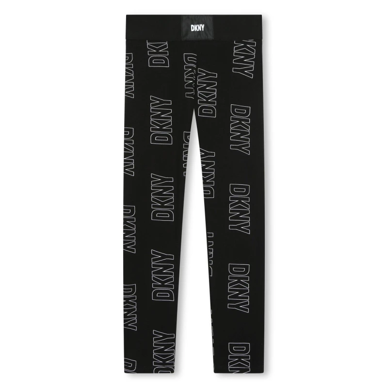 Image of DKNY All Over Print Leggings Juniors - Black 6 - 7 Years