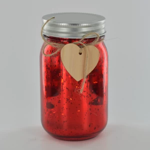 Image of LED Firefly Jar Red H13cm