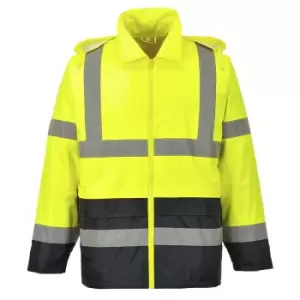 Image of Classic Hi Vis Contrast Rain Jacket Yellow / Black S