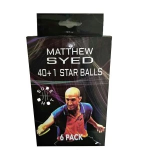 Image of Sure Shot Matthew Syed 1 Star Plastic Table Tennis Balls (Pack of 6)