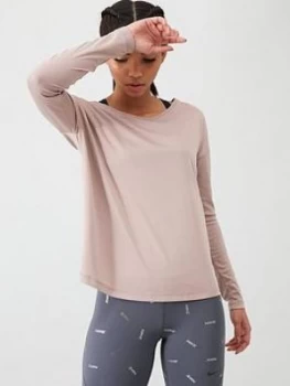 Image of Nike Training Pro Elastika Ls Top - Smokey Mauve