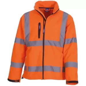 Image of Yoko Mens Hi-Vis Sofshell Jacket (3XL) (Hi Vis Orange) - Hi Vis Orange