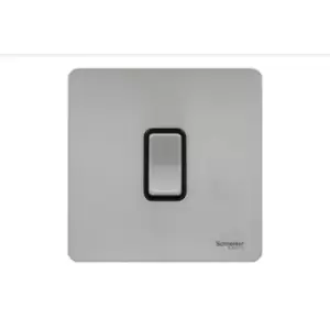 Image of Schneider USFP 16A 1G 2W Retractive Switched Black Insert Stainless Steel - GU1412RBSS