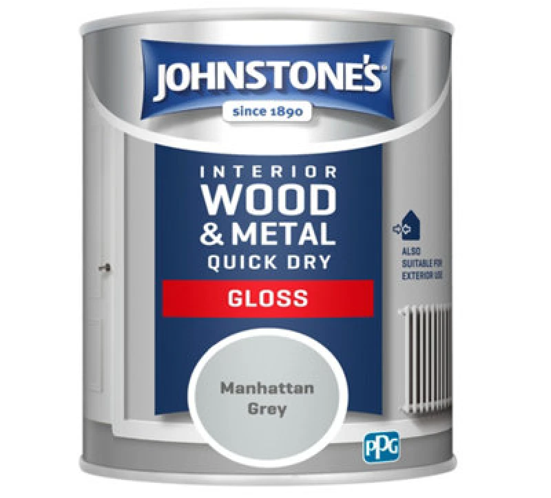 Image of JOHNSTONE'S Johnstone's Interior Quick Dry Gloss Manhattan Grey 750ml 423311