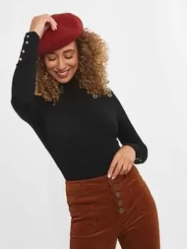 Image of Joe Browns Jersey Roll Neck Top -black, Black, Size 14, Women