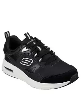 Image of Skechers Skech-air Court Leather Overlay Mesh Lace-up - Black Leather/mesh/white Trim, Black, Size 4, Women