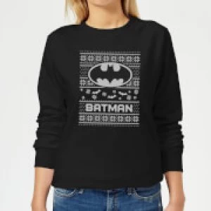Image of DC Batman Womens Christmas Sweatshirt - Black - S