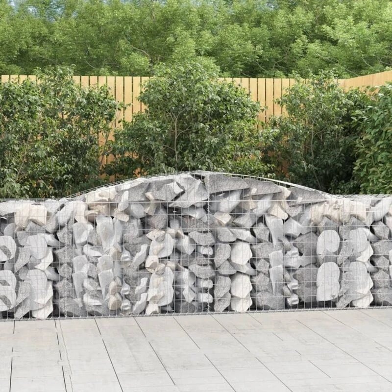 Image of VIDAXL Vidaxl - Arched Gabion Baskets 3 pcs 400x50x80/100cm Galvanised Iron 8720845575670