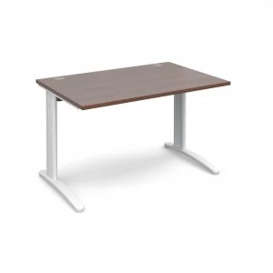 Image of TR10 Straight Desk 1200mm x 800mm - White Frame Walnut Top