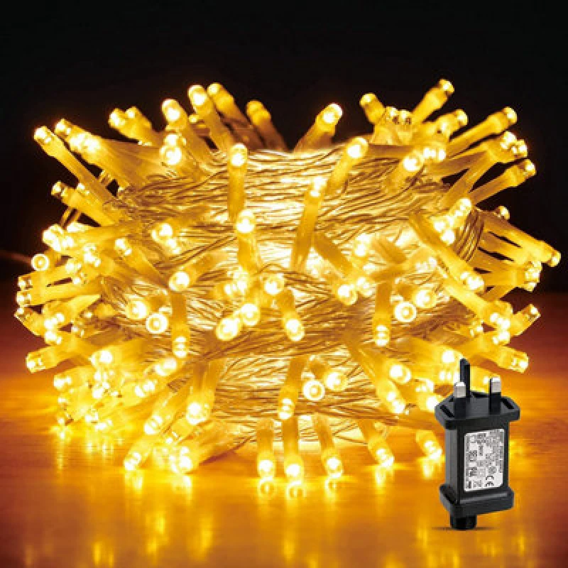 Image of Shatchi 300LEDs Multifunction Timer Outdoor String Fairy Lights 30M Waterproof Christmas Decoration Yellow