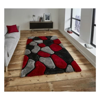 Image of Noble House Pebbles 5858 Grey Red 120cm x 170cm Rectangle - Grey and Red