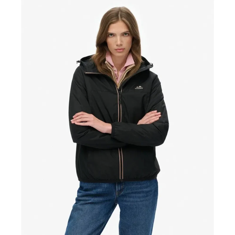Image of Superdry Essential Tri Windbreaker Jacket - Black WMRRN Female 6,14