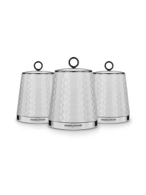 Image of Morphy Richards Dimensions Set Of Three Storage Canisters ; White