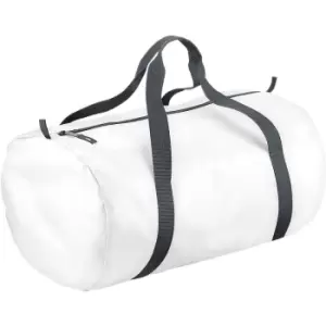 Image of Packaway Barrel Bag / Duffle Water Resistant Travel Bag (32 Litres) (One Size) (White) - Bagbase