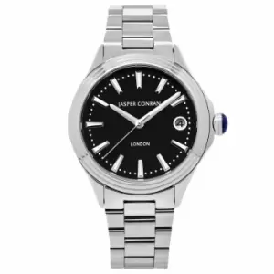 Image of Unisex Jasper Conran London 40mm Watch with a Black Dial and a Silver Metal bracelet