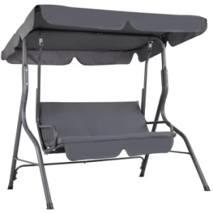 Image of Garden Swing Bench Canopy Outdoor Patio Hammock Rocker Porch Seat Deck Terrace Lounger Furniture Anthracite