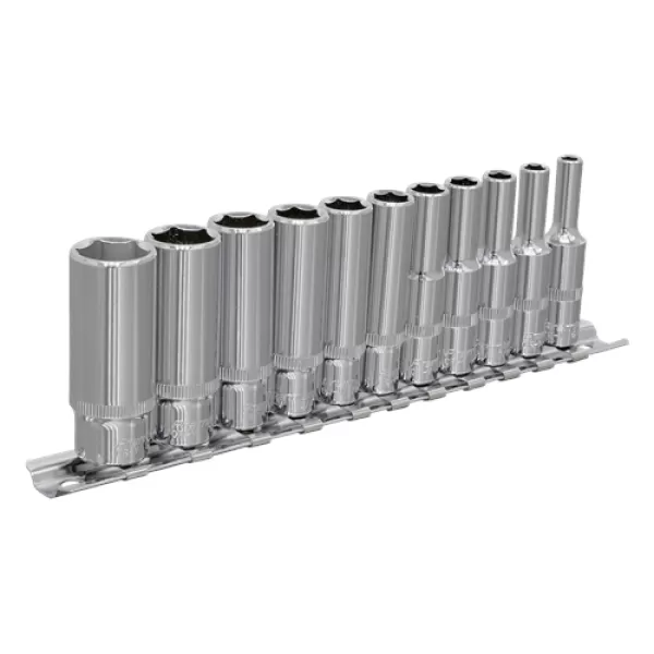 Image of Sealey AK2671 Socket Set 11pc 1/4Sq Drive 6pt Deep WallDrive® Imperial