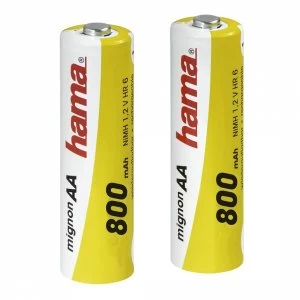 Image of Hama NiMH Batteries, 2x AA, 800 mAh, 1.2V