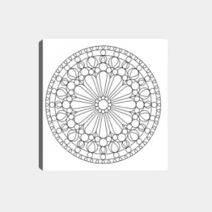 Image of MANDALA54 White Black Decorative Canvas Painting