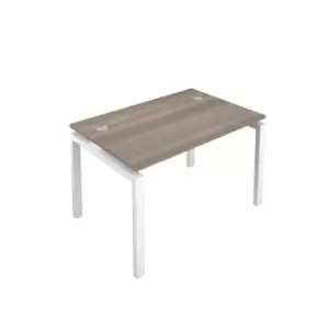 Image of Telescopic Sliding 1 Person Grey Oak Bench with Cable Port - 1200 X 800 - White Frame