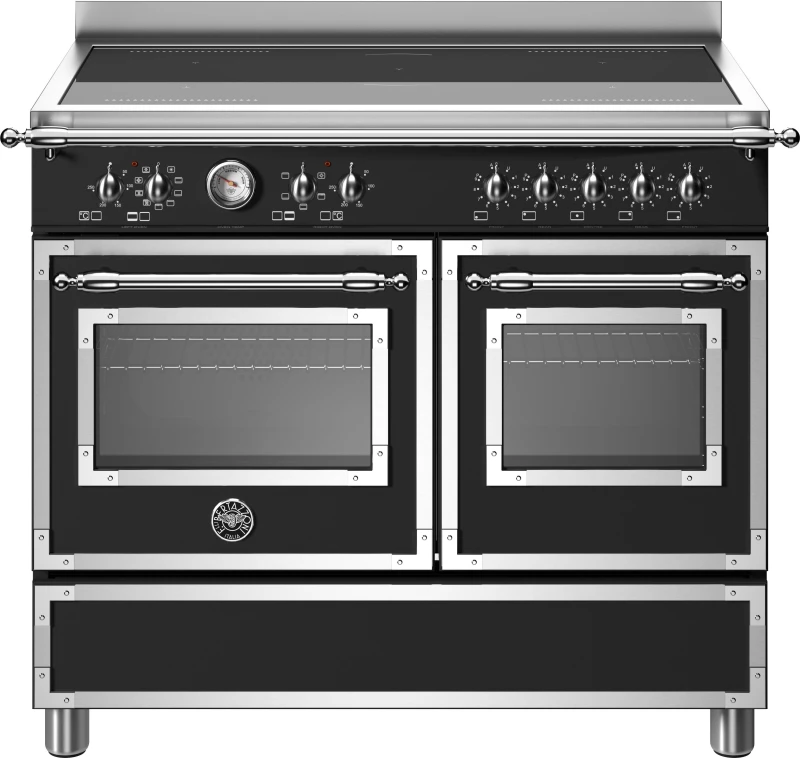 Image of Bertazzoni HER105I2ENET 100cm Heritage Induction Range Cooker - BLACK HER105I2ENET