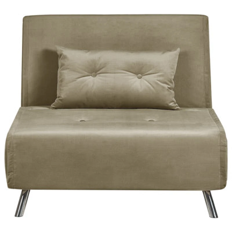 Image of Beliani Single Sofa Bed Farris Velvet Olive Green