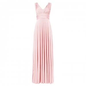 Image of Biba Deep V Maxi Dress - Blush