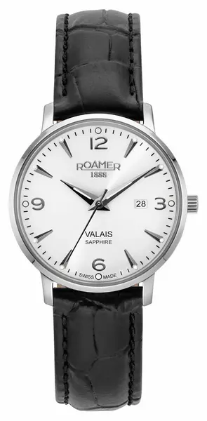 Image of Roamer 958844 41 14 05 Valais Ladies Silver Dial Black Watch