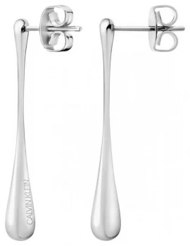Image of Calvin Klein Ellipse Stainless Steel Silver Drop Earrings Jewellery
