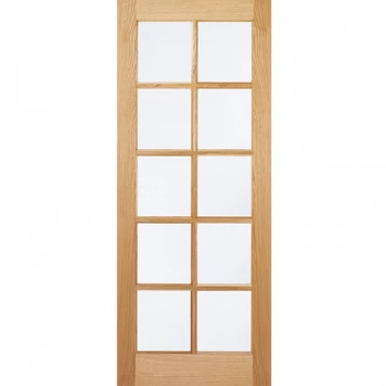 Image of LPD SA Unfinished Oak 10 Light Glazed Internal Door - 1981mm x 762mm (78 inch x 30 inch)