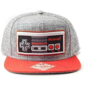 Image of Nintendo - Embroidered Nes Controller Unisex One Size Cap - Grey/Red