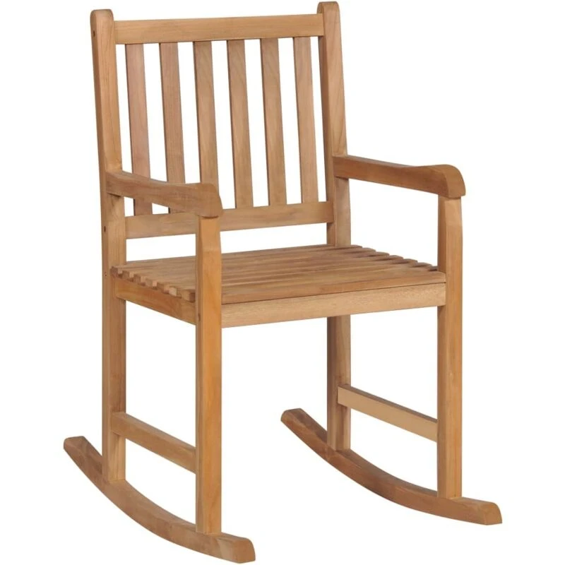 Image of vidaXL Solid Teak Rocking Chair 58x92.5x106cm Brown Outdoor Garden Patio Seat