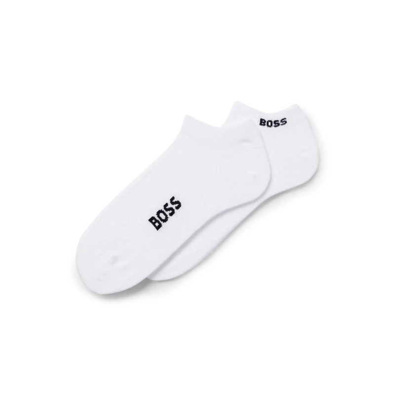 Image of Boss 2 Pack of Logo Ankle Socks White female 6-8