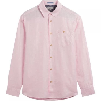 Image of Ted Baker Sauss Ls Linen Shirt - Pink