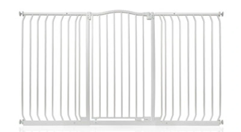 Image of Safetots Extra Tall Curved Top Safety Gate, 161Cm - 170Cm, Matt White, Extra Tall 100Cm In Height, Pressure Fit Stair Gate