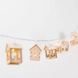 Image of Wooden Houses Indoor String Light