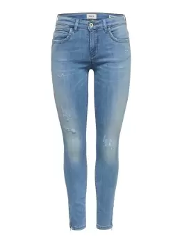 Image of ONLY Kendell Reg Ankle Zip Skinny Fit Jeans Women Blue