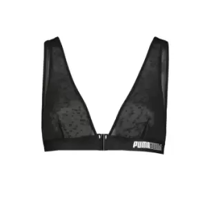 Image of Puma Mesh Triangle Bralette Womens - Black