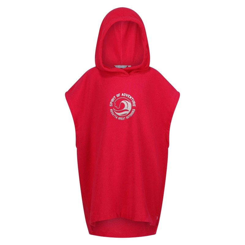 Image of Regatta Girls Hooded Towel Robe 3-5 Years Pink Potion RKM035G-D4D-3