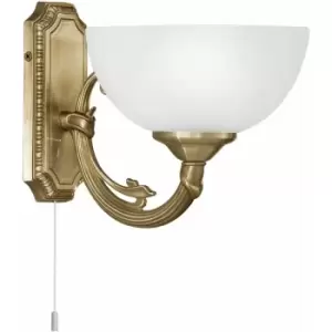Image of Loops - Wall Light Colour Bronzed Cast Metal Shade White Satin Glass Bulb E14 1x40W
