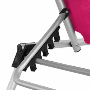 Image of Tectake Sun Lounger Aurelie With 6 Step Adjustable Aluminium Frame Pink
