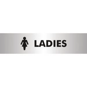Image of Acrylic Sign Ladies Aluminium 190x45mm SR22357
