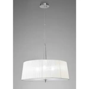 Image of Loewe Single 3 Bulbs E14 pendant light, polished chrome with white shade
