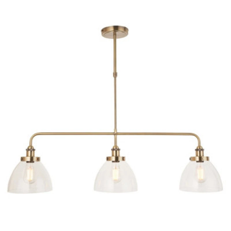 Image of EDITE Henne 3-Light Resto Style Bar Pendant Light in Brass aged brass ONE SIZE