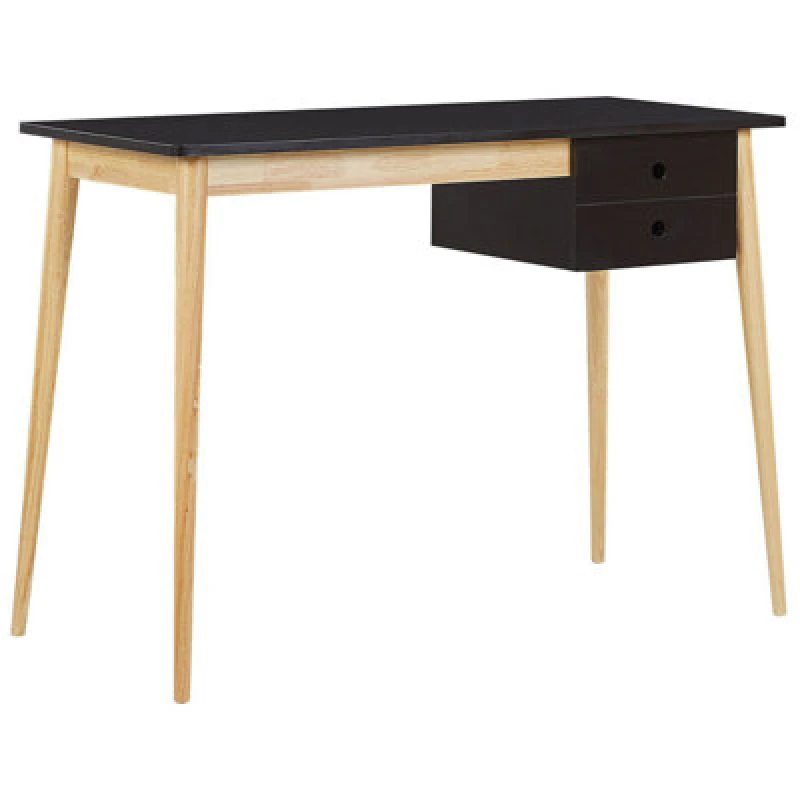 Image of Beliani Home Office Desk Ebeme Black 106cm 48cm With Storage