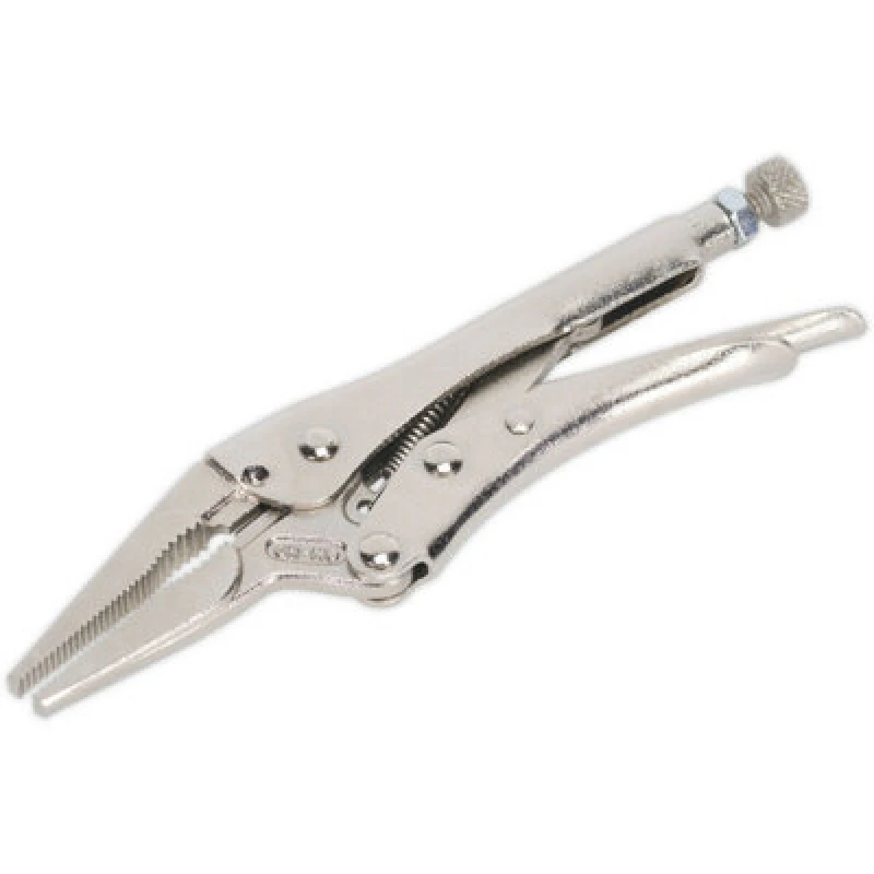 Image of Loops 170mm Long Nose Locking Pliers - Deeply Serrated 50mm Jaws - Riveted Handle Multi